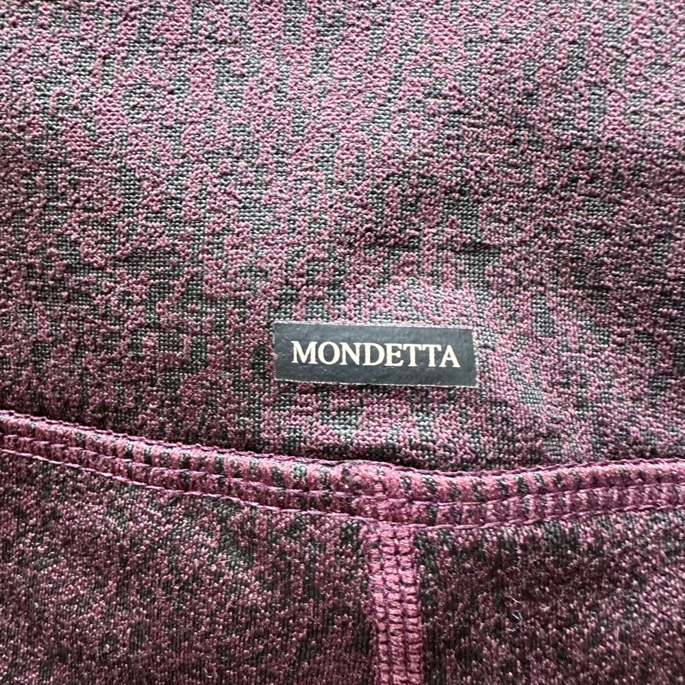 MONDETTA Womens Midweight Brushed Purple Jacquard Legging Size XL Pockets - Picture 7 of 16